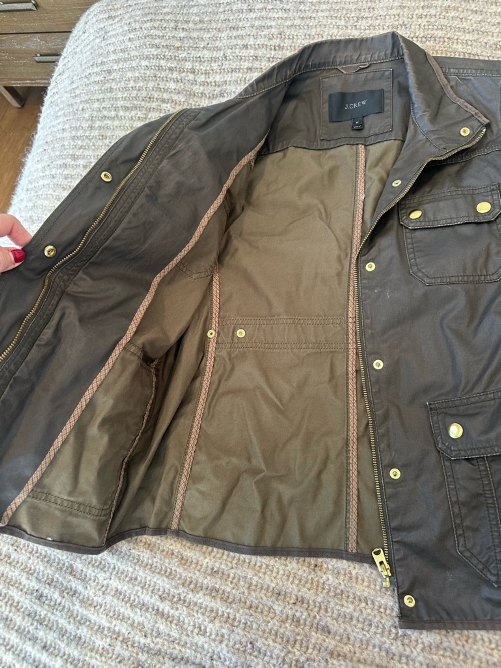 J Crew Medium Utility Field Jacket - Dark Brown Green - Picture 4 of 9
